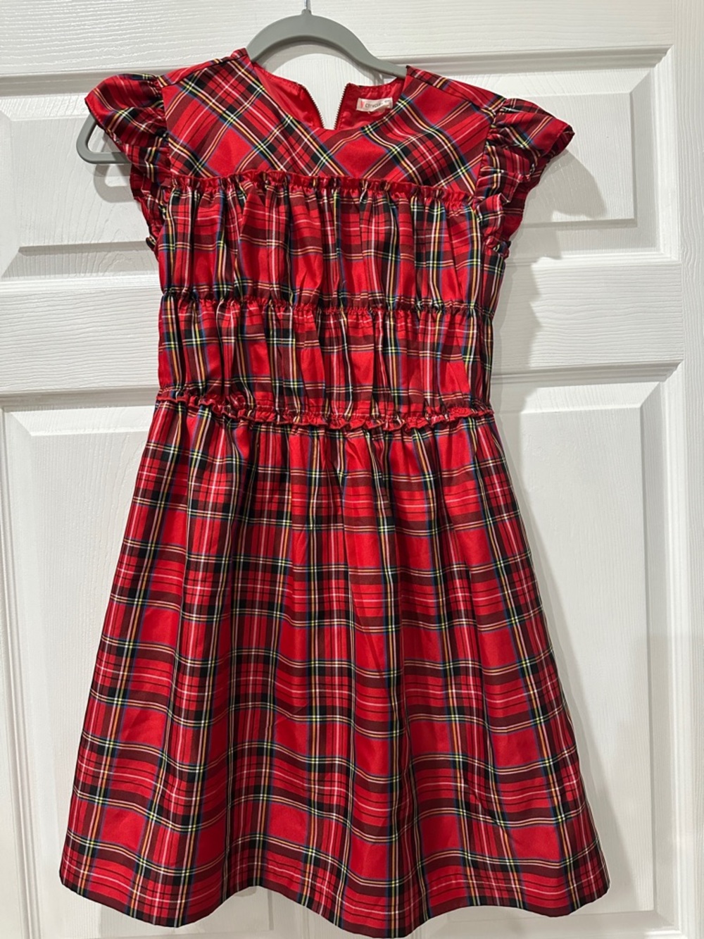 Crewcuts Red Plaid Holiday Dress with Tartan Pattern